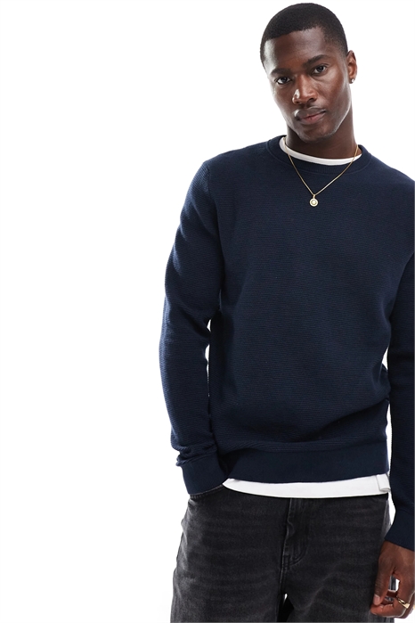 Свитер из 100% хлопка с вафельной вязкой артикул 135498056