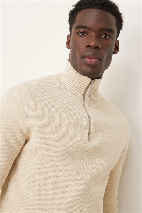 Свитер из 100% хлопка с полузастежкой-молнией артикул 139899220