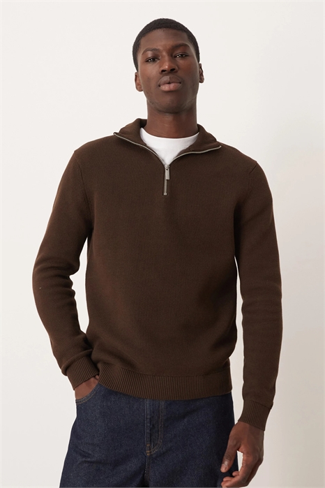 Свитшот из 100% хлопка с полузастежкой-молнией артикул 147380404