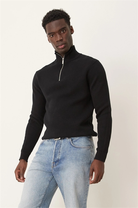 Свитер из 100% хлопка с полузастежкой-молнией артикул 139899191