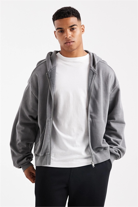 Укороченная толстовка с капюшоном на молнии артикул 150277438