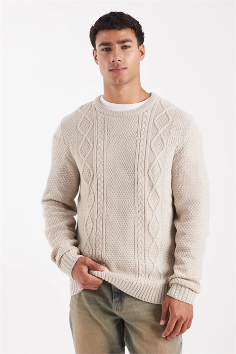 Свитер с косой вязкой артикул 149048558