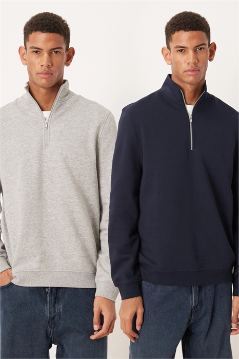 Комплект из 2-х толстовок Essentials с четвертью молнии артикул 150391794