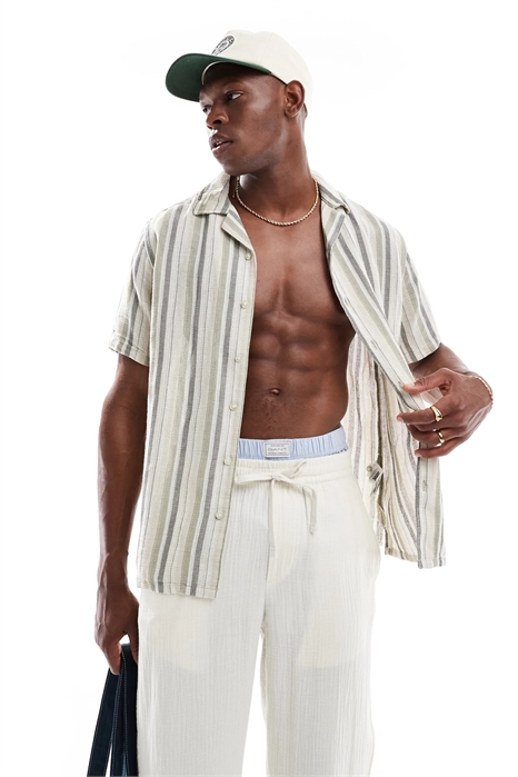 Рубашка с воротником-ревером и фактурной отделкой артикул 147589662