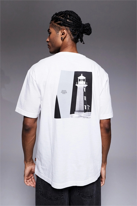 Футболка с принтом на спине и прямым кроем артикул 151667616