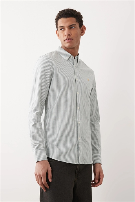 Рубашка с полосками от Brewer с длинными рукавами артикул 141706244