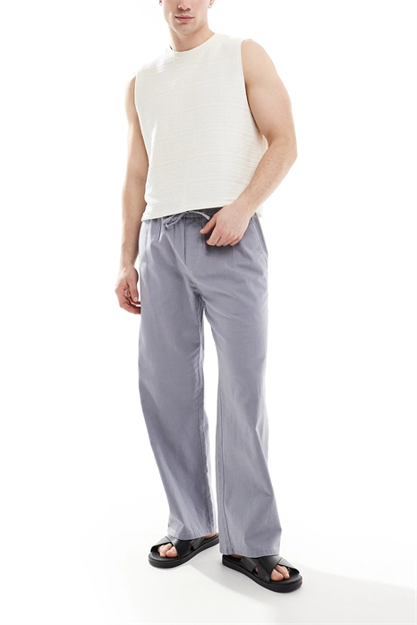 Брюки свободного кроя из смешанного льна артикул 143139621
