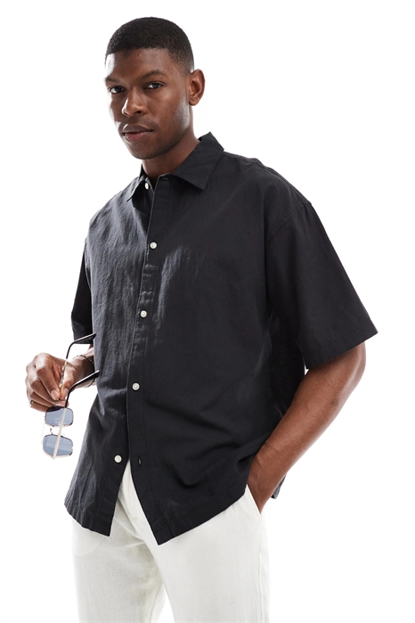 Рубашка свободного кроя из смешанного льна артикул 139770634