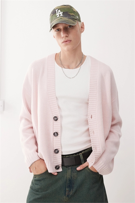 Вязаный кардиган с V-образным вырезом артикул 140139577