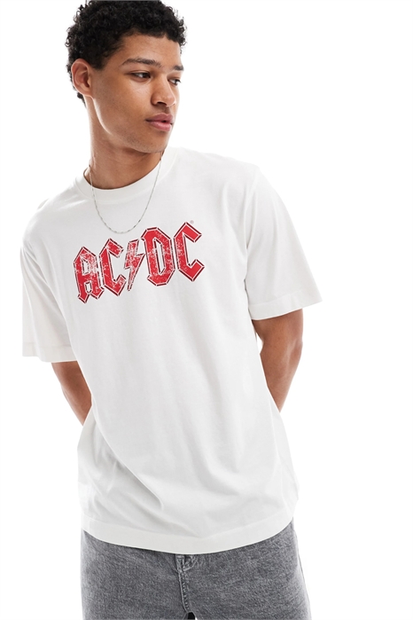 Футболка свободного кроя с принтом AC/DC на груди артикул 146838411