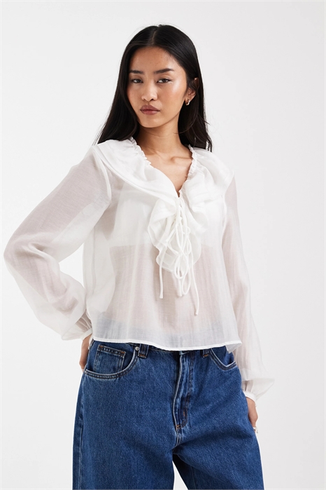 Блузка с завязками спереди и оборками артикул 155004104