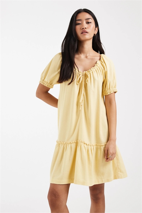 Мини-платье из смешанного льна с асимметричным подолом артикул 154079183