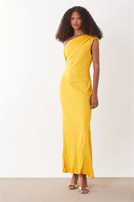 Атласное макси-платье Minka с одним плечом артикул 154034058