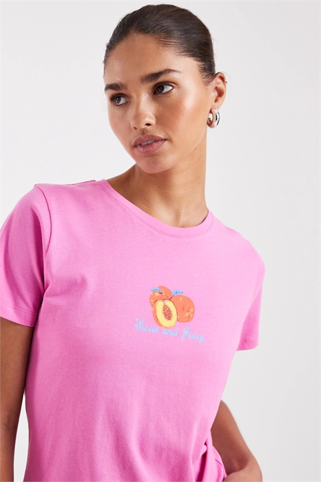 Футболка с персиковым принтом артикул 154841095