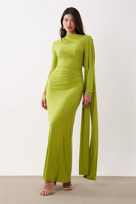 Макси-платье с одним плечом и накидкой артикул 155221107