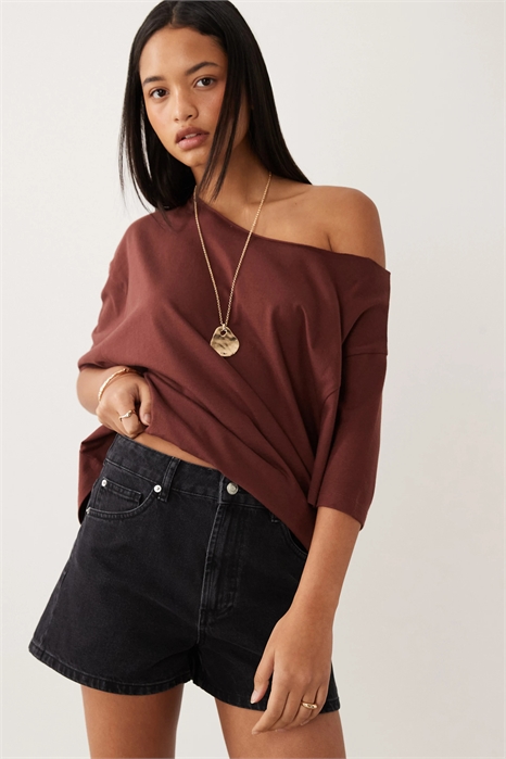 Джинсовые шорты с высокой талией артикул 155232345