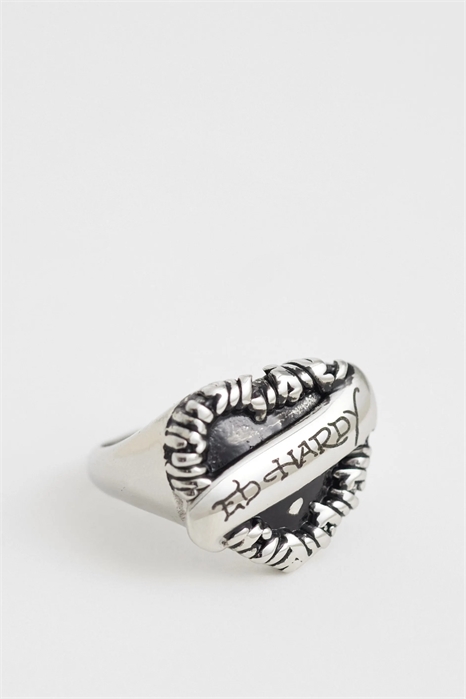 Небольшой перстень с сердечком с зазубринами артикул 154273711