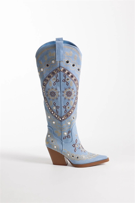 Ботинки до колен в западном стиле с украшениями от Aamina артикул 151637313