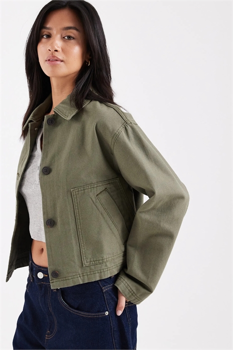 ASOS DESIGN Короткая хлопковая куртка-харрингтон для миниатюрных артикул 151452882