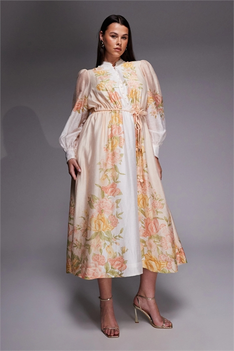 Платье-рубашка макси с принтом артикул 155002866