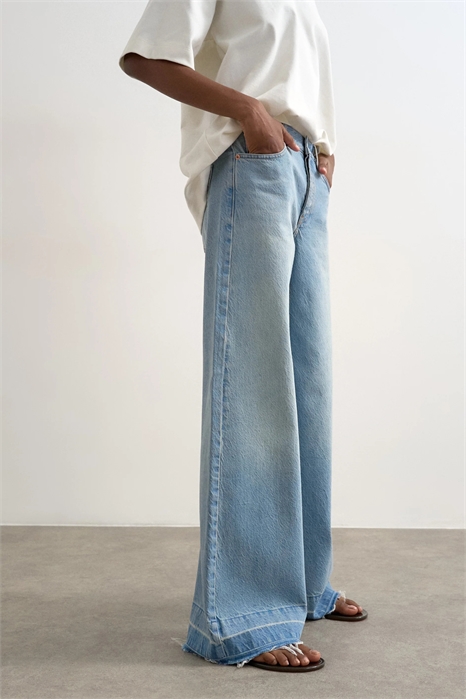 Джинсы Horizon средней посадки с широкими брючинами и заниженным подолом артикул 150556175