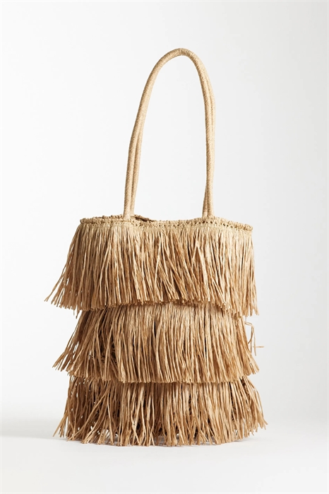 Сумка-тоут с бахромой из соломы артикул 154080620