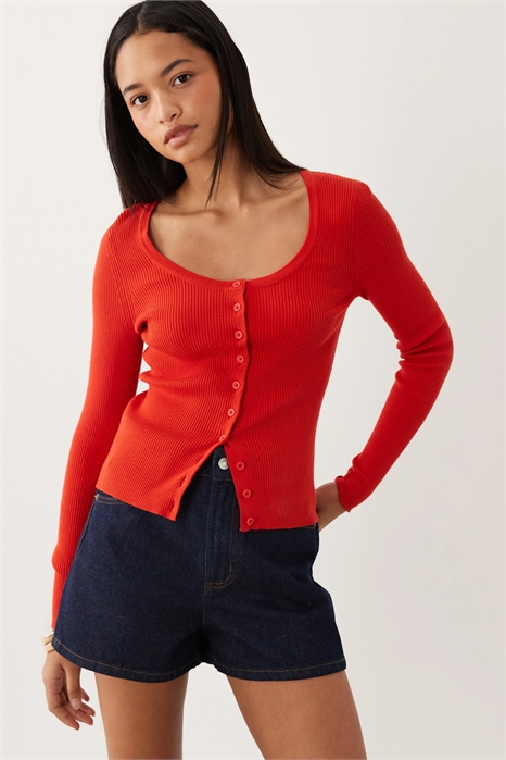 Кардиган с широким вырезом из смешанной хлопчатобумажной ткани артикул 153247459