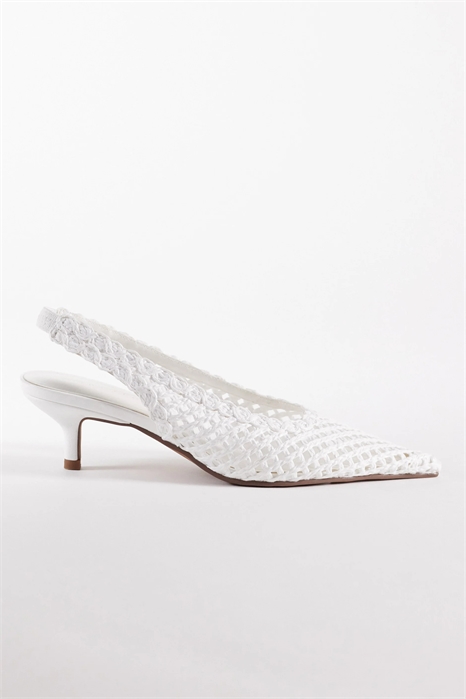 Туфли на среднем каблуке с ремешком на пятке и узором «звездная сетка» артикул 152322490