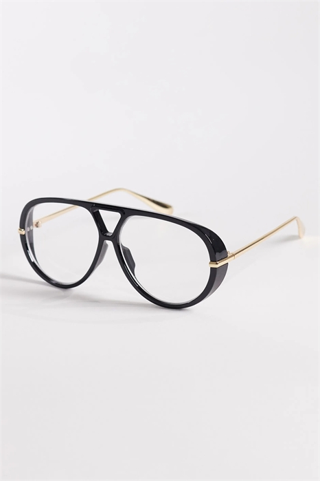 Эксклюзивные очки-авиаторы с прозрачными линзами увеличенного размера артикул 155333941