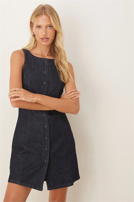 Платье-жилет из денима на пуговицах артикул 148711642