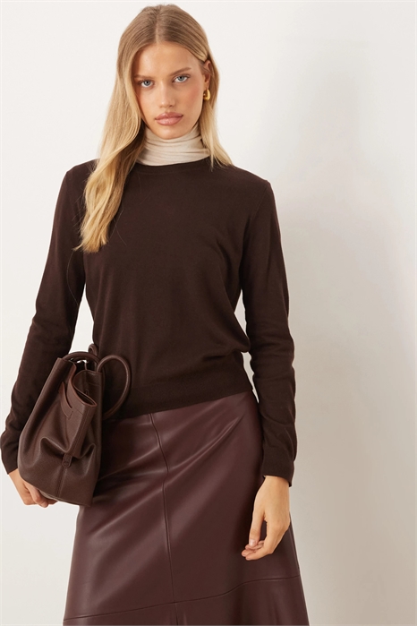 Легкий свитер с круглым вырезом артикул 154263484