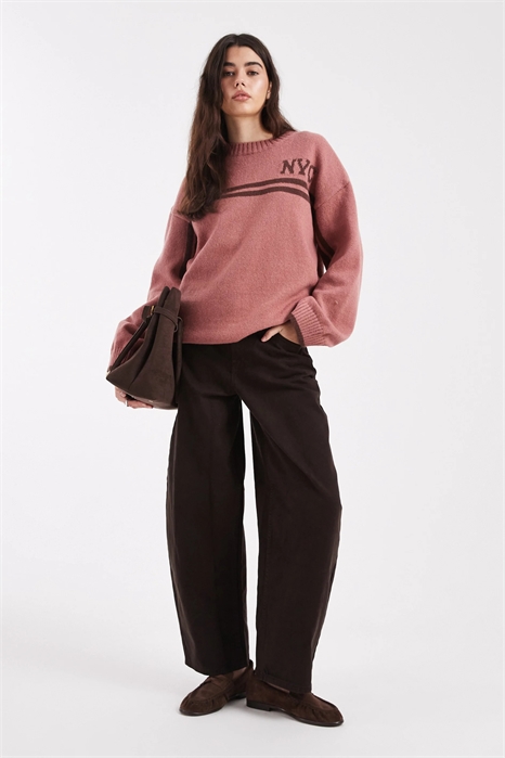 Свитер из трикотажа с интарсией свободного кроя артикул 153883686