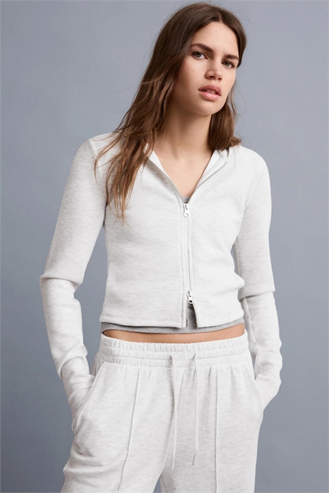 Худи с капюшоном из смесовой ткани с застежкой-молнией артикул 149859873