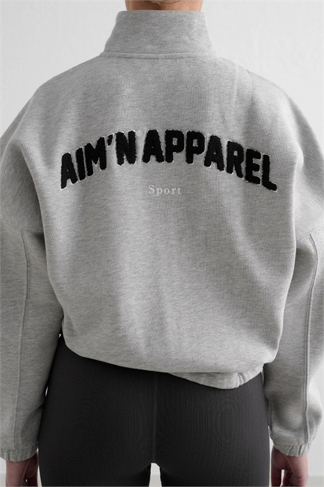 Свитшот с капюшоном и застежкой-молнией в стиле «кампус» серого меланжевого цвета артикул 144599258