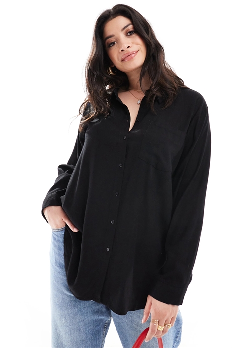 Рубашка с длинными рукавами из смешанного льна артикул 134466120