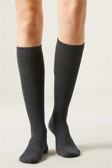 Длинные хлопковые носки из сатина артикул 153164247