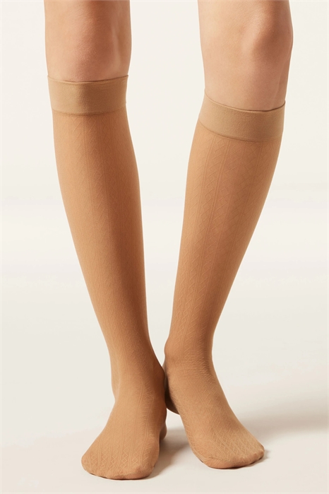 Гольфы с ромбовидным узором артикул 155613628