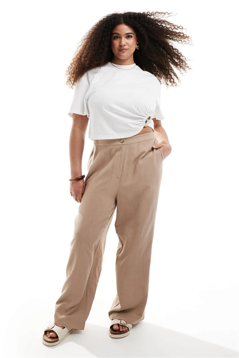 ASOS DESIGN — брюки свободного кроя с прямыми брючинами из льна артикул 140311369