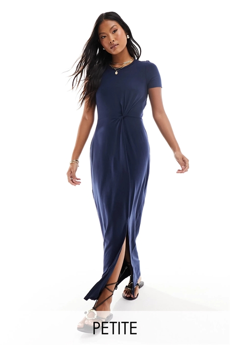 Макси-платье из футболки с завязками и разрезом артикул 134173394