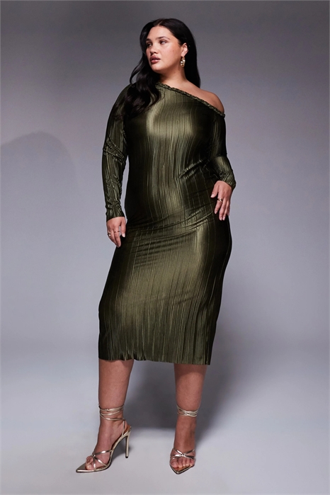 ASOS DESIGN Макси-платье с плиссированным вырезом и косой завязкой артикул 150525403