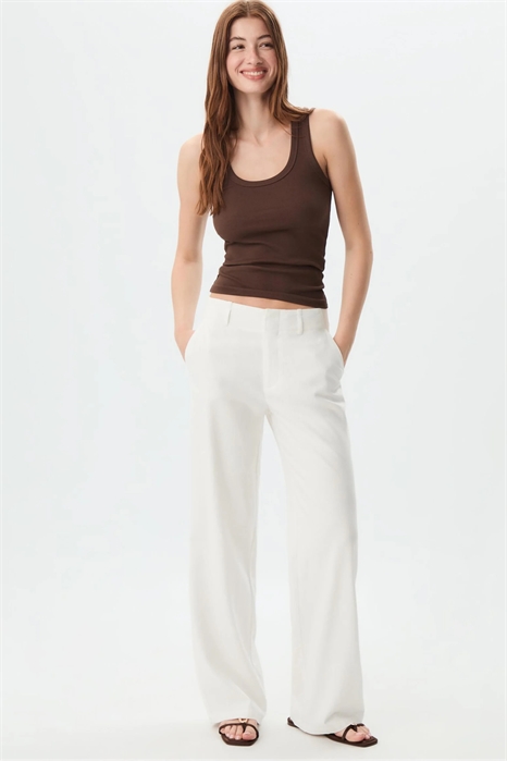 Брюки с прямым кроем из смешанного льна артикул 149057570