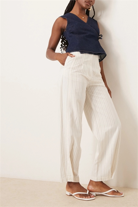 Брюки из льна с индивидуальным кроем и отворотом, который можно носить по-разному артикул 140134852