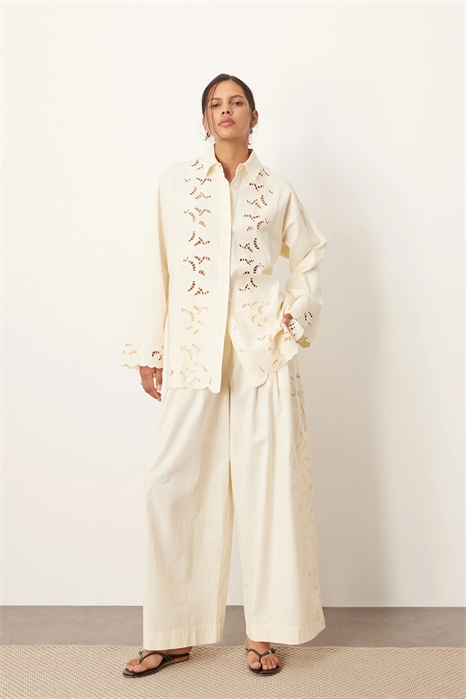 Брюки с вырезами и вышивкой co-ord артикул 142517950