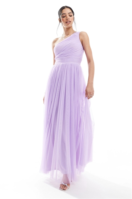Макси-платье с одним плечом для подружки невесты артикул 143754088