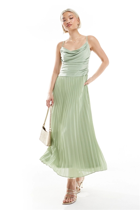 Макси-платье для подружки невесты с капюшоном и плиссированной юбкой артикул 142046492