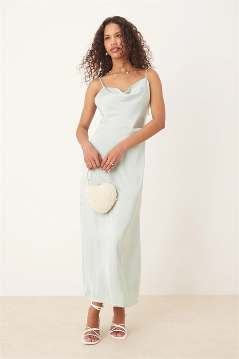 Макси-платье из атласа с капюшоном артикул 133197754