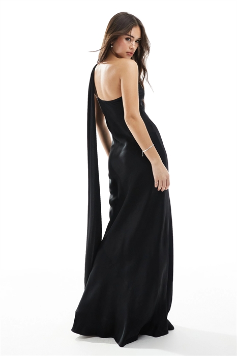 Макси-платье с одним плечом и шарфом для подружки невесты артикул 142972744