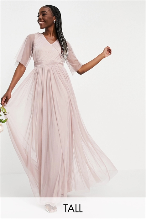 Anaya With Love: макси-платье для подружки невесты из тюля с расклешенными рукавами артикул 1855050