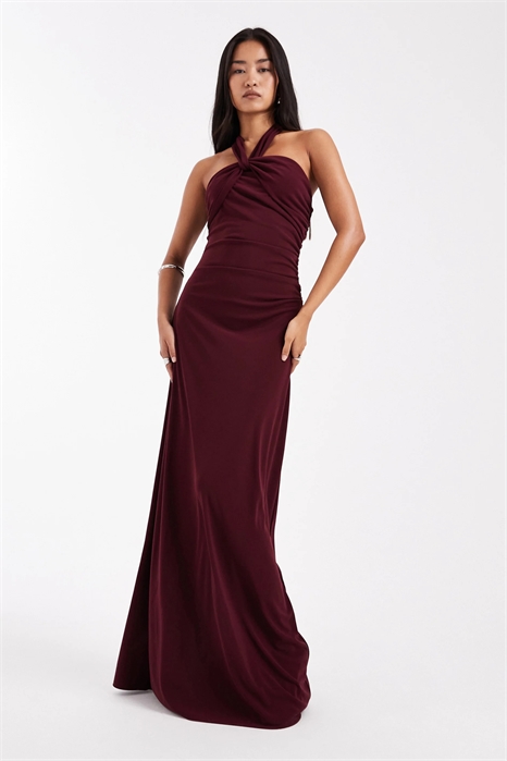 Макси-платье с завышенной талией и завязками на шее для подружек невесты артикул 151900946