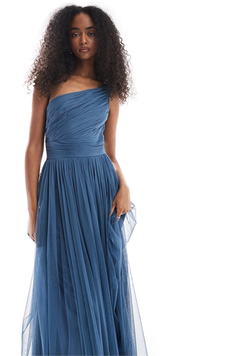 Макси-платье с одним плечом для подружки невесты артикул 146850759